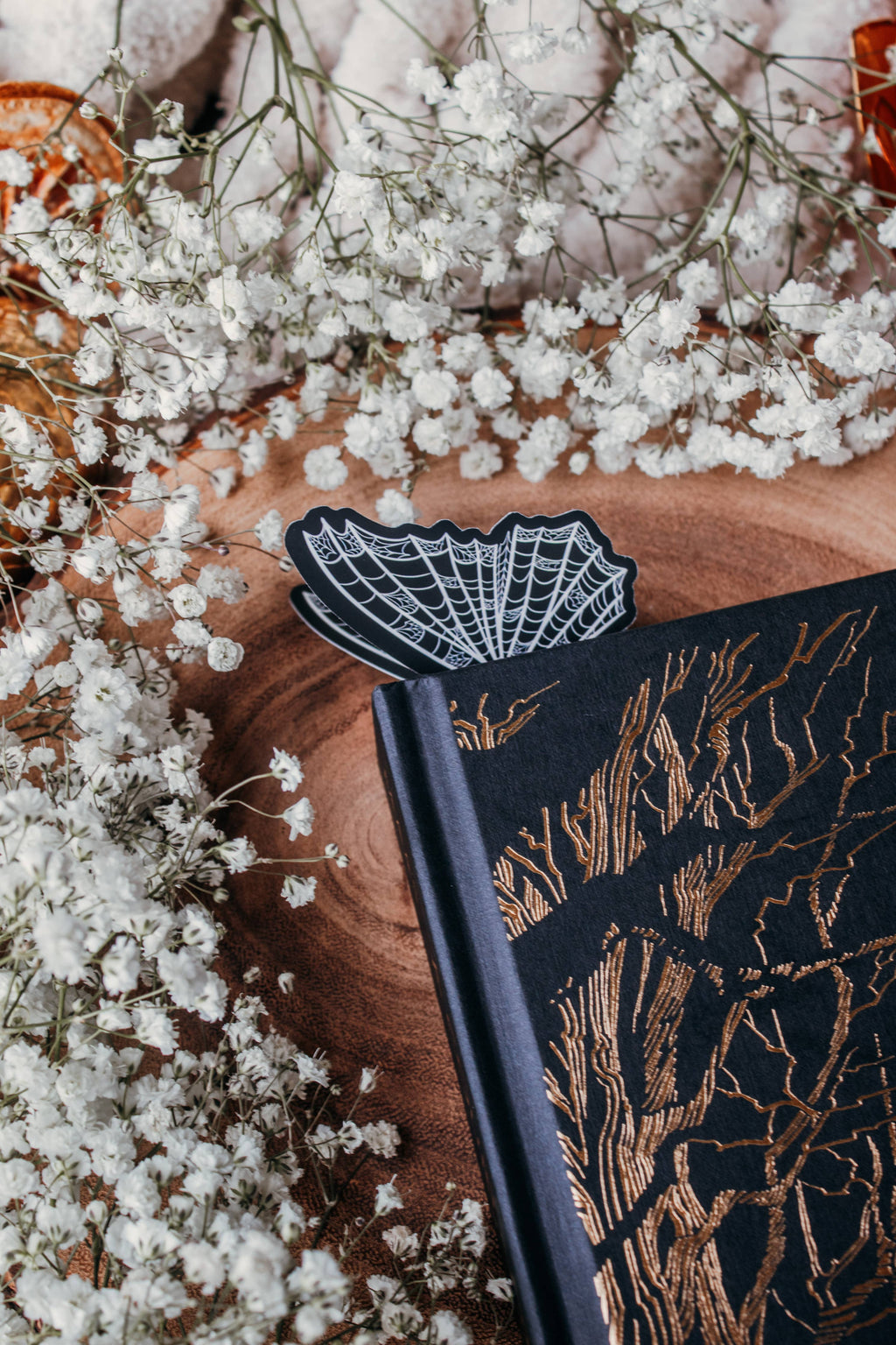 3D Spooky Spiderweb Butterfly Wings Die-Cut Bookmark