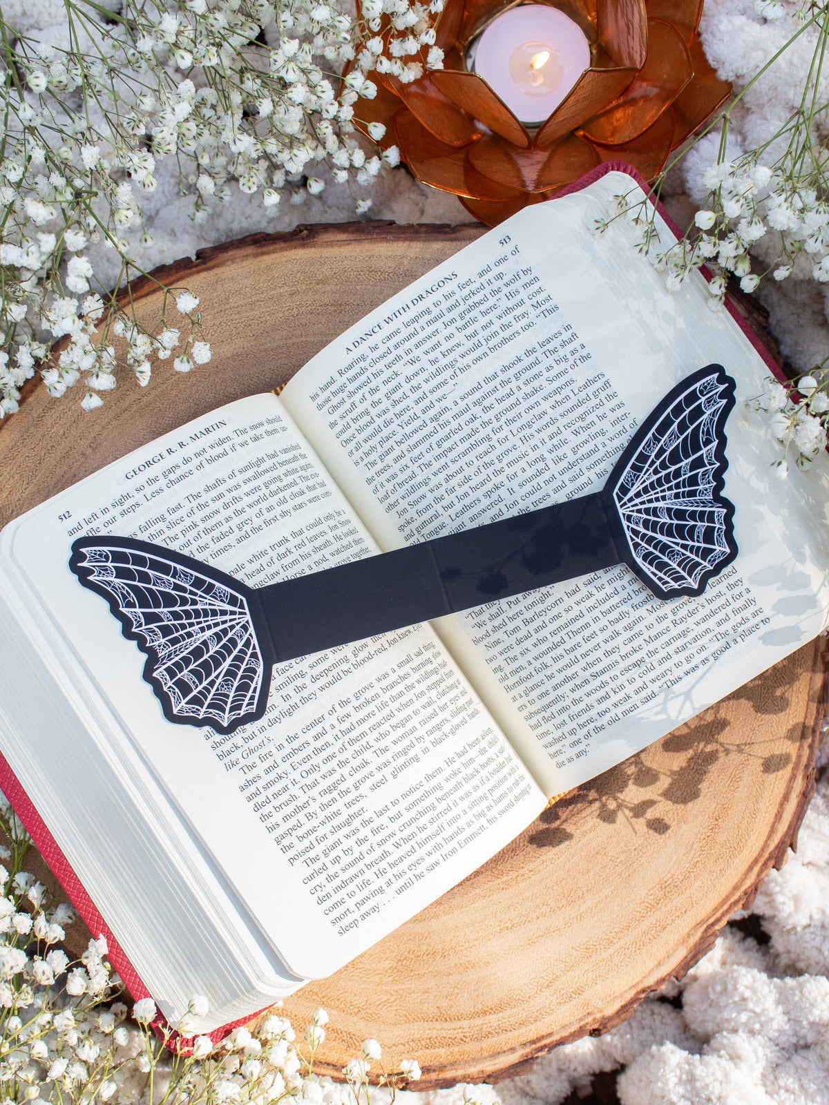 3D Spooky Spiderweb Butterfly Wings Die-Cut Bookmark