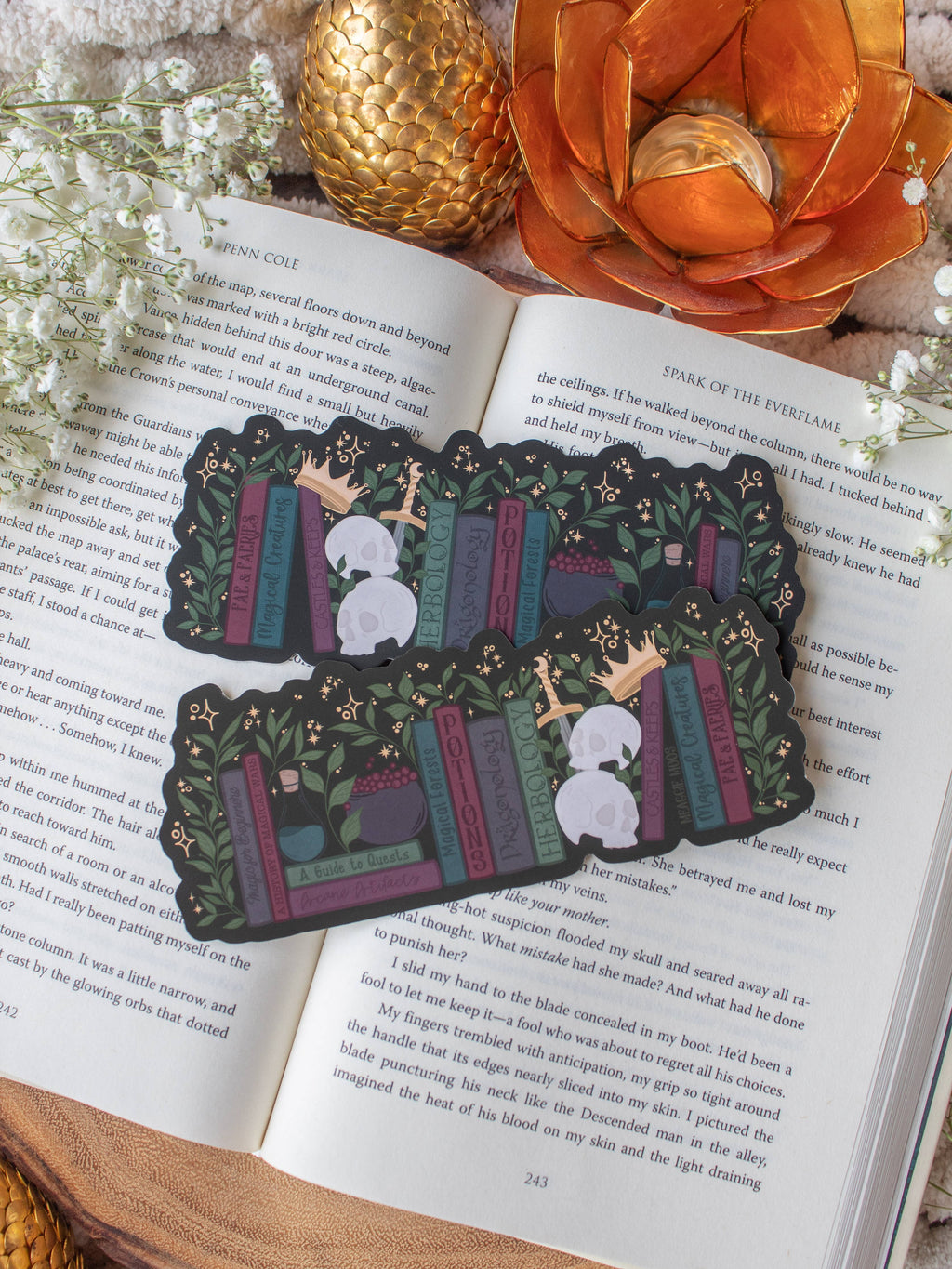 Dark Fantasy Bookshelf Die-Cut Bookmark