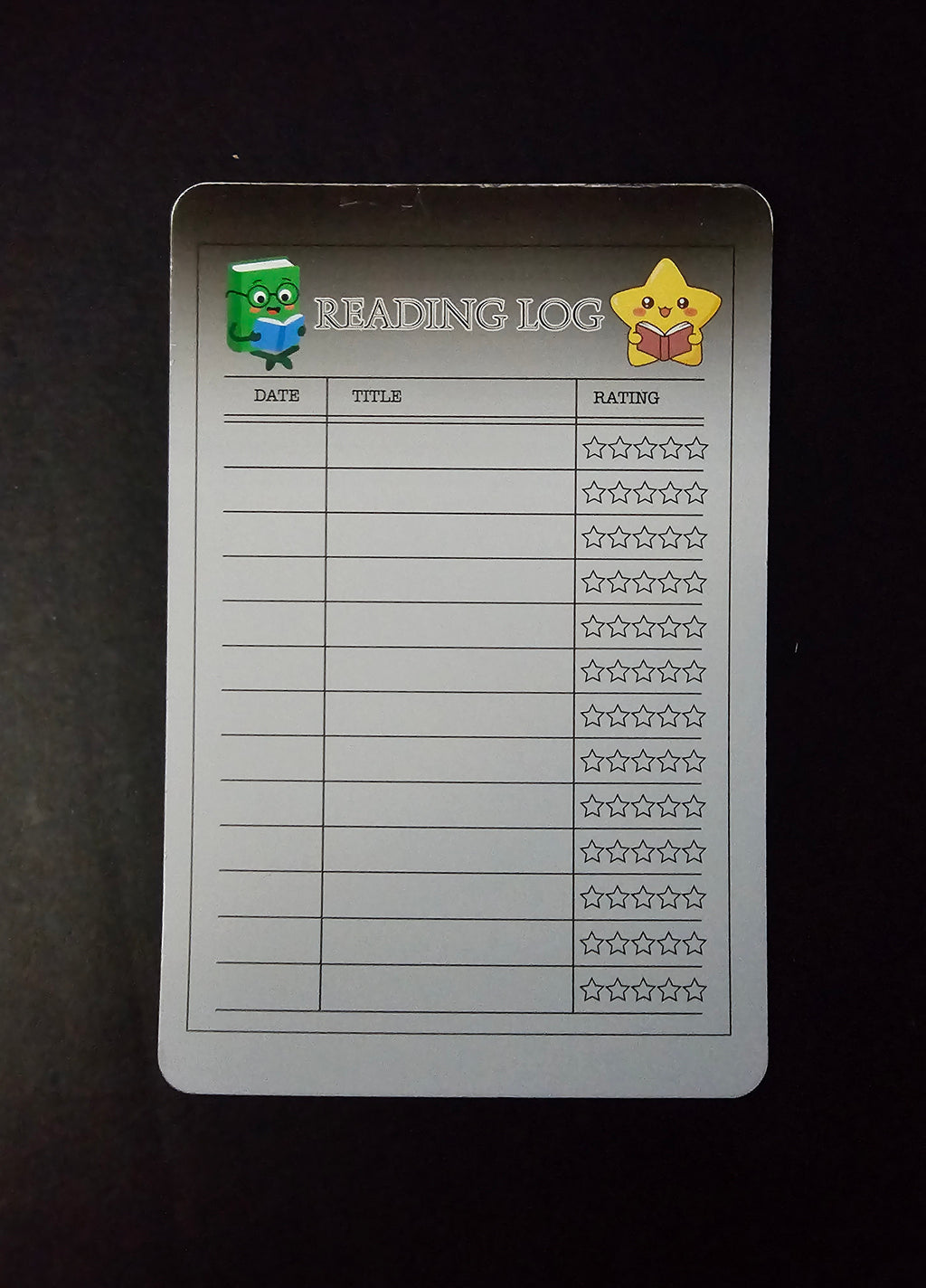 The Little Cryptlings Reading Log Card