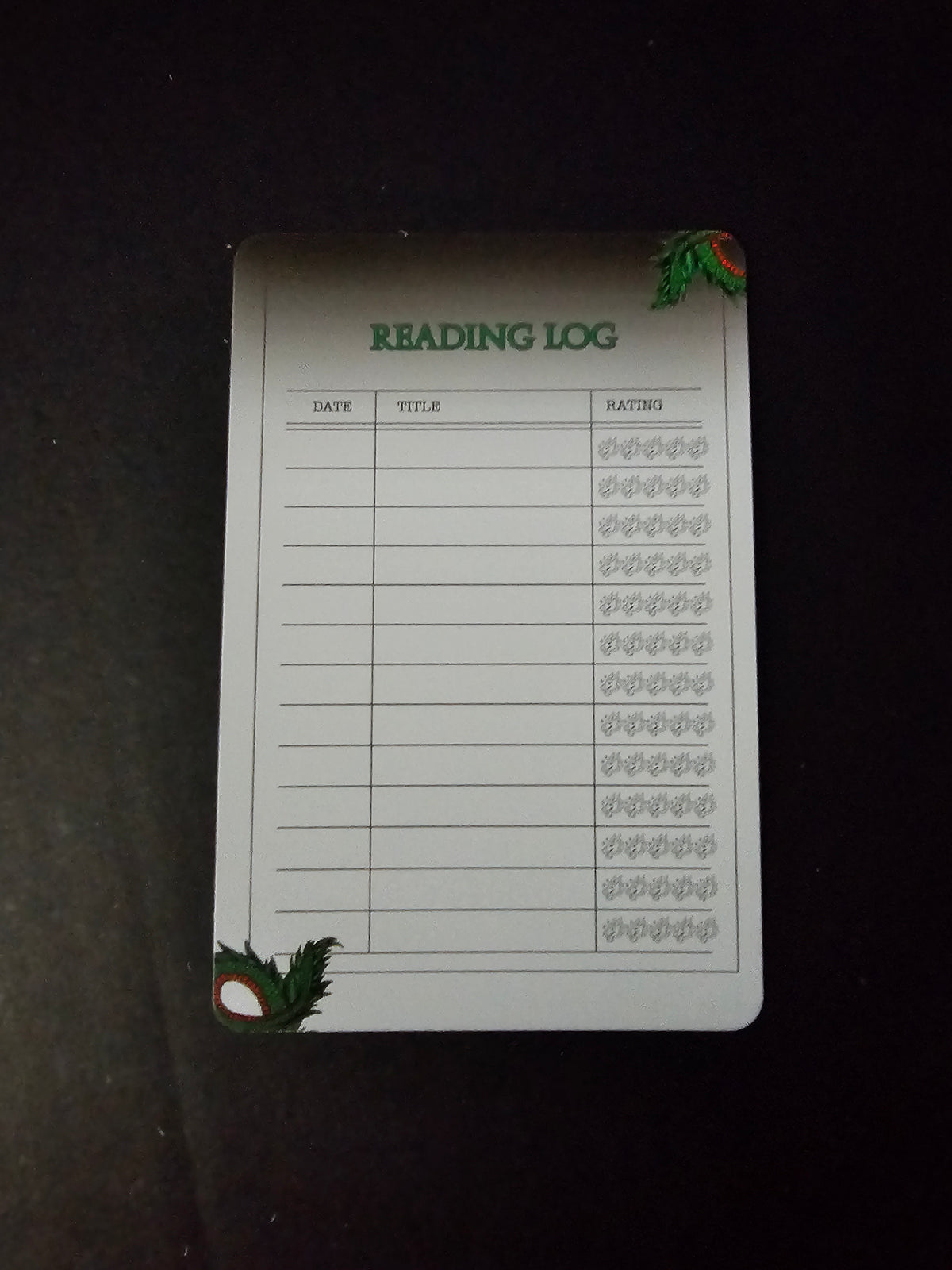 Dragon's Ascent Reading Log Card